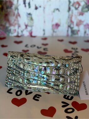 New with Tags Brahmin Ady Obsession Leopard Animal print Wallet Iridescent